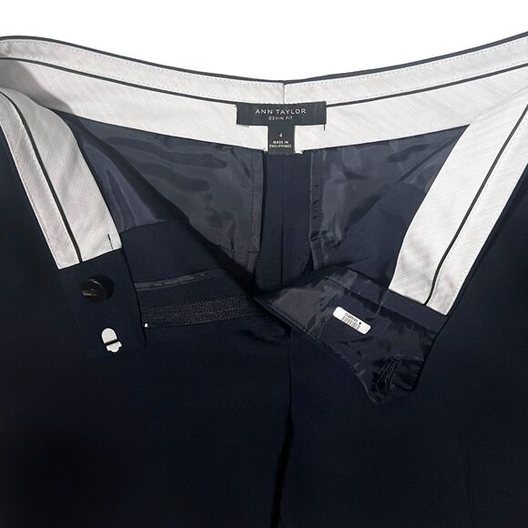 Ann Taylor Devin Fit Slim Tailored Ankle Pants in Dark Navy - Picture 7 of 9